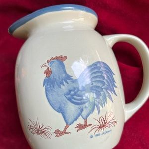 Jacaman Rooster Vintage Pitcher. Ceramic Pitcher. Rustic. From 1980s